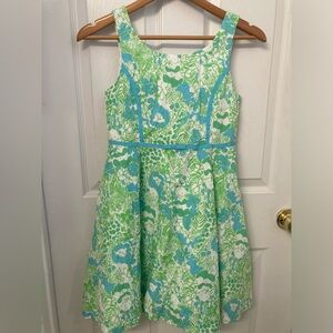 Lilly Pulitzer Kids Dress in Green and Blue Floral